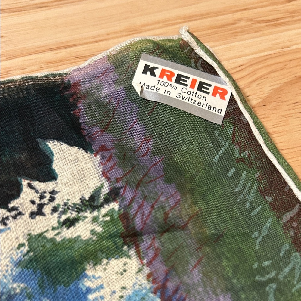 Kreier Cotton Scarf with Artistic Print - Picture 2 of 8
